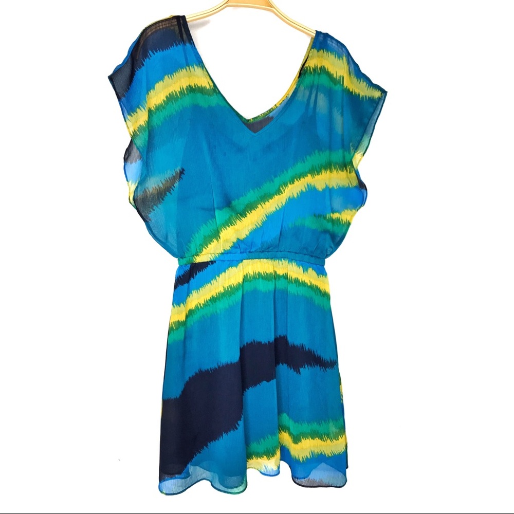 EXPRESS Chiffon Dress || Blue Multi